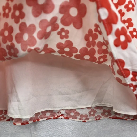 Nwt Glamorous Women's Red Mini Dresses Tie Puff Sleeve Floral Mini Dress Size 12 - Picture 6 of 16